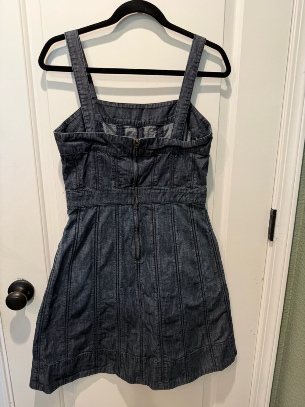 Fei Anthropologie Dark Chambray Strappy A-Line Dress Size 10. 0053 - Picture 4 of 7
